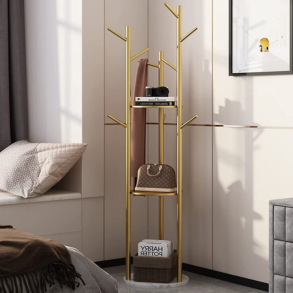 V178-66751-202508051004-01 Marble & Metal Coat Rack Stand Heavy Duty - Image 2