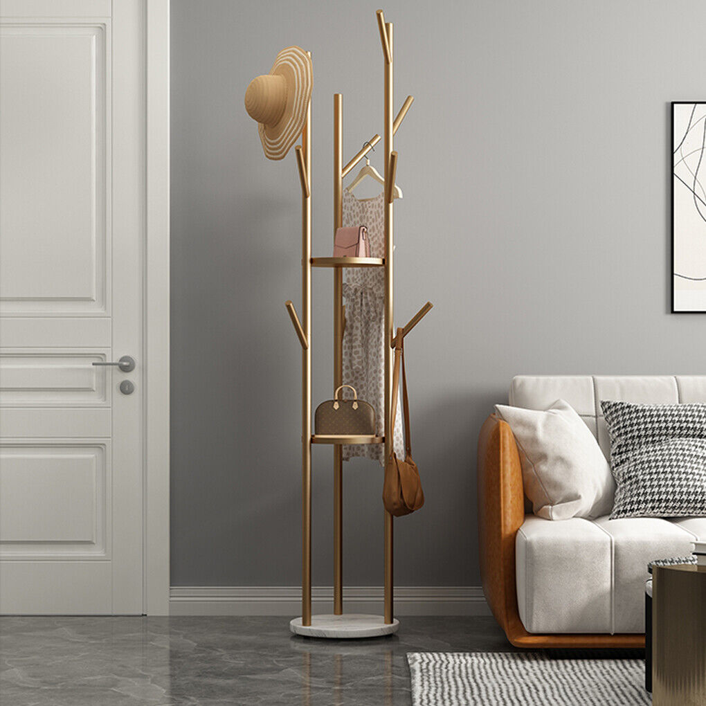 V178-66751-202508051004-02 Marble & Metal Coat Rack Stand Heavy Duty - Image 3
