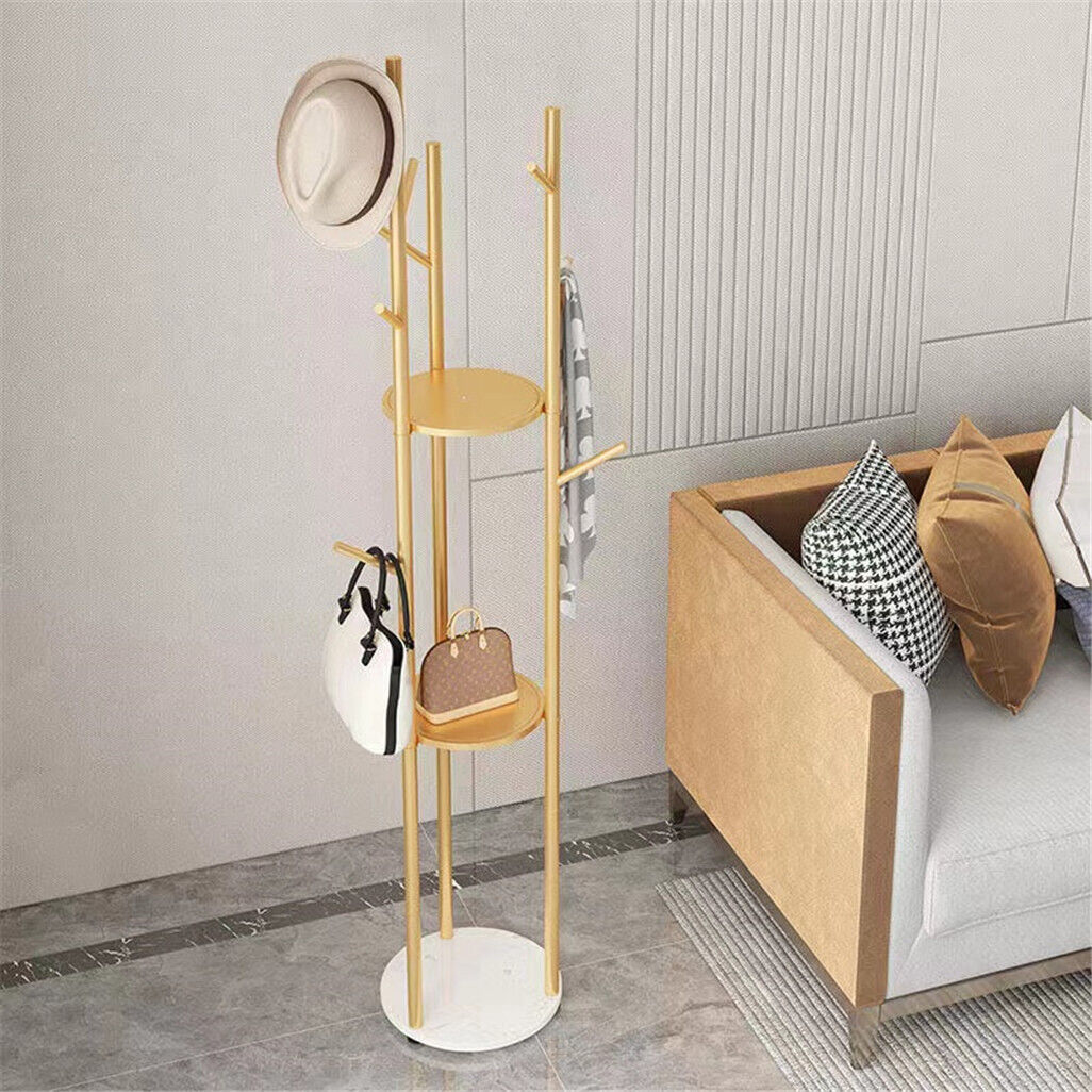 V178-66751-202508051004-04 Marble & Metal Coat Rack Stand Heavy Duty - Image 5