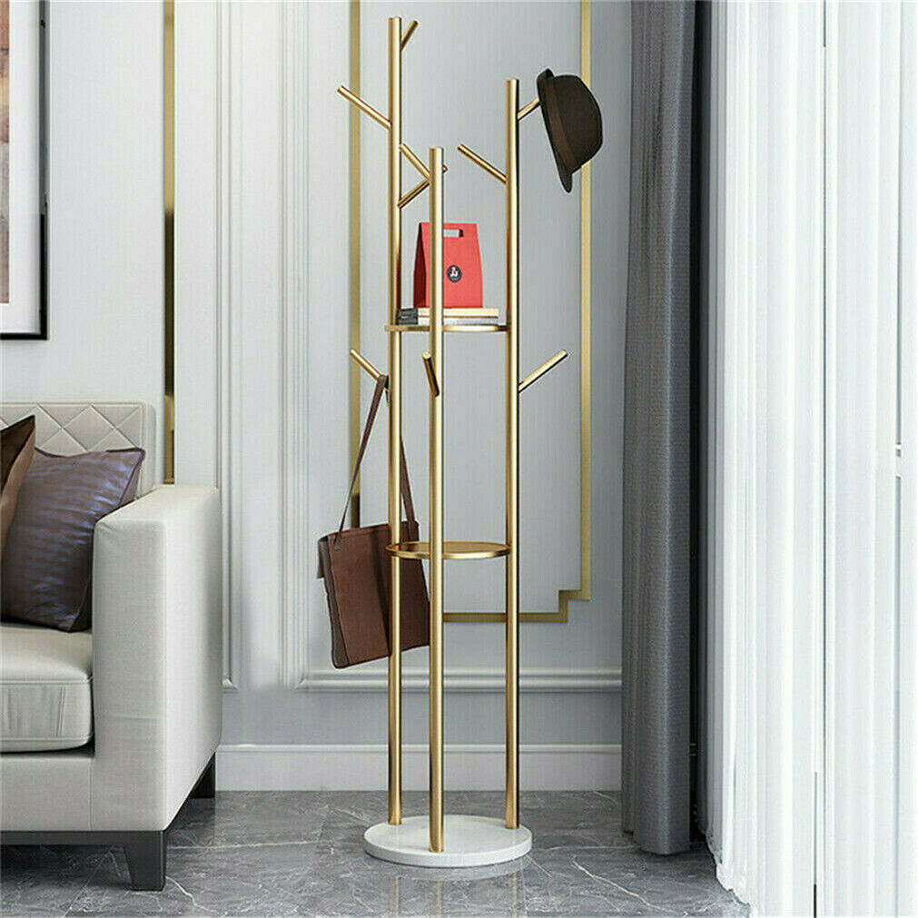 V178-66751-202508051004-05 Marble & Metal Coat Rack Stand Heavy Duty - Image 6