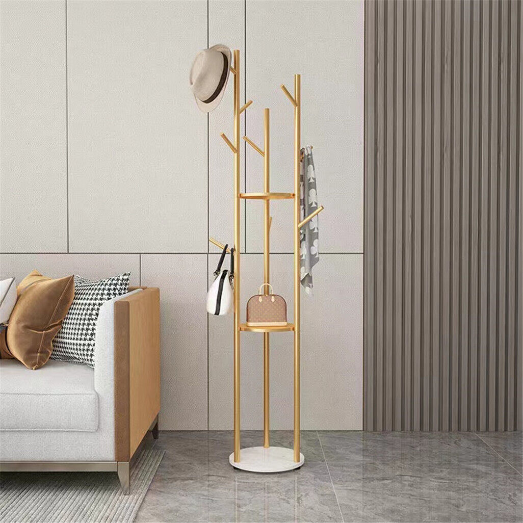 V178-66751-202508051004-06 Marble & Metal Coat Rack Stand Heavy Duty - Image 7