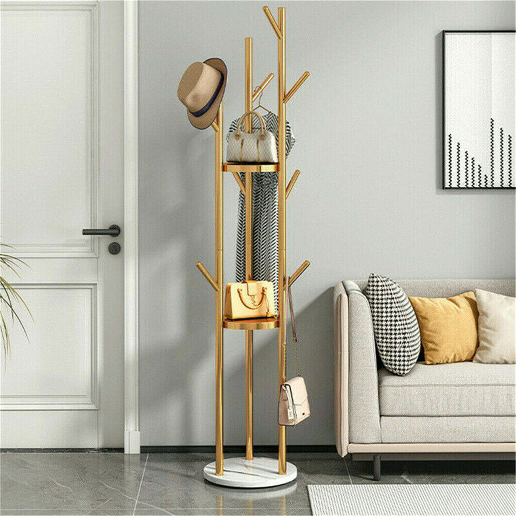 V178-66751-202508051004-07 Marble & Metal Coat Rack Stand Heavy Duty - Image 8