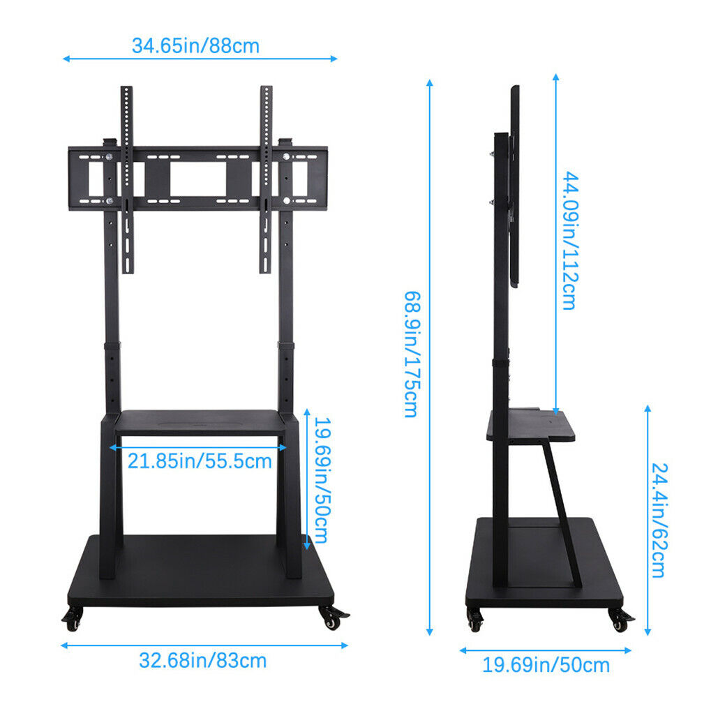 V178-66764-202508051015-04 Rolling TV Stand 32-100 w/ Adjustable Mount & 2-Tier Shelf - Image 5