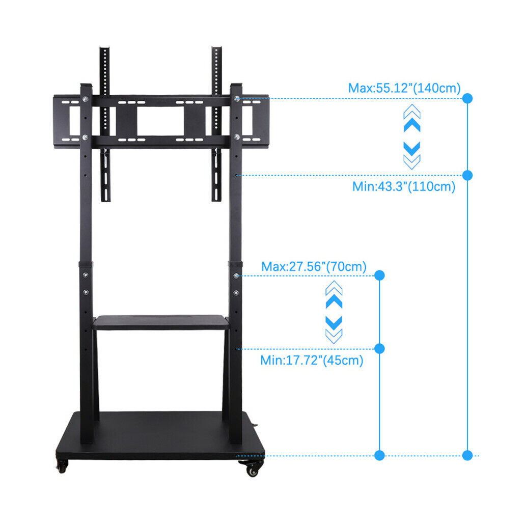 V178-66764-202508051015-05 Rolling TV Stand 32-100 w/ Adjustable Mount & 2-Tier Shelf - Image 6