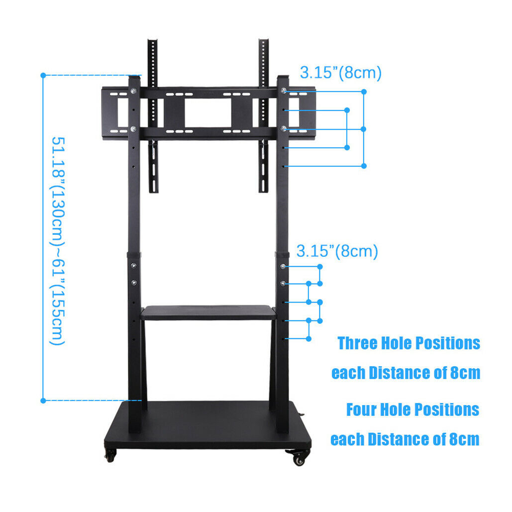 V178-66764-202508051015-06 Rolling TV Stand 32-100 w/ Adjustable Mount & 2-Tier Shelf - Image 7