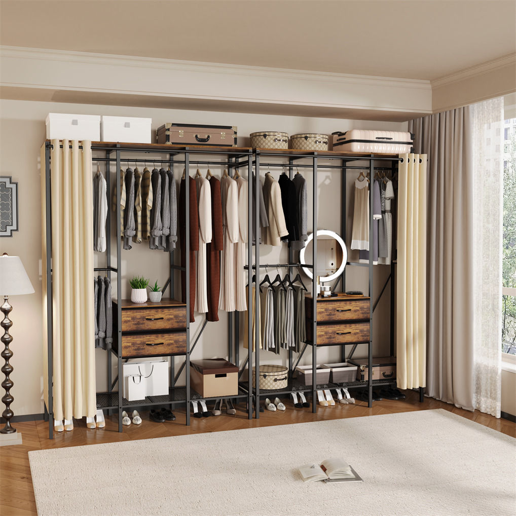 V178-66999-202508050952-01 XXL Heavy Duty Wardrobe Closet w/ Shelf, Drawer & Rack - Image 2