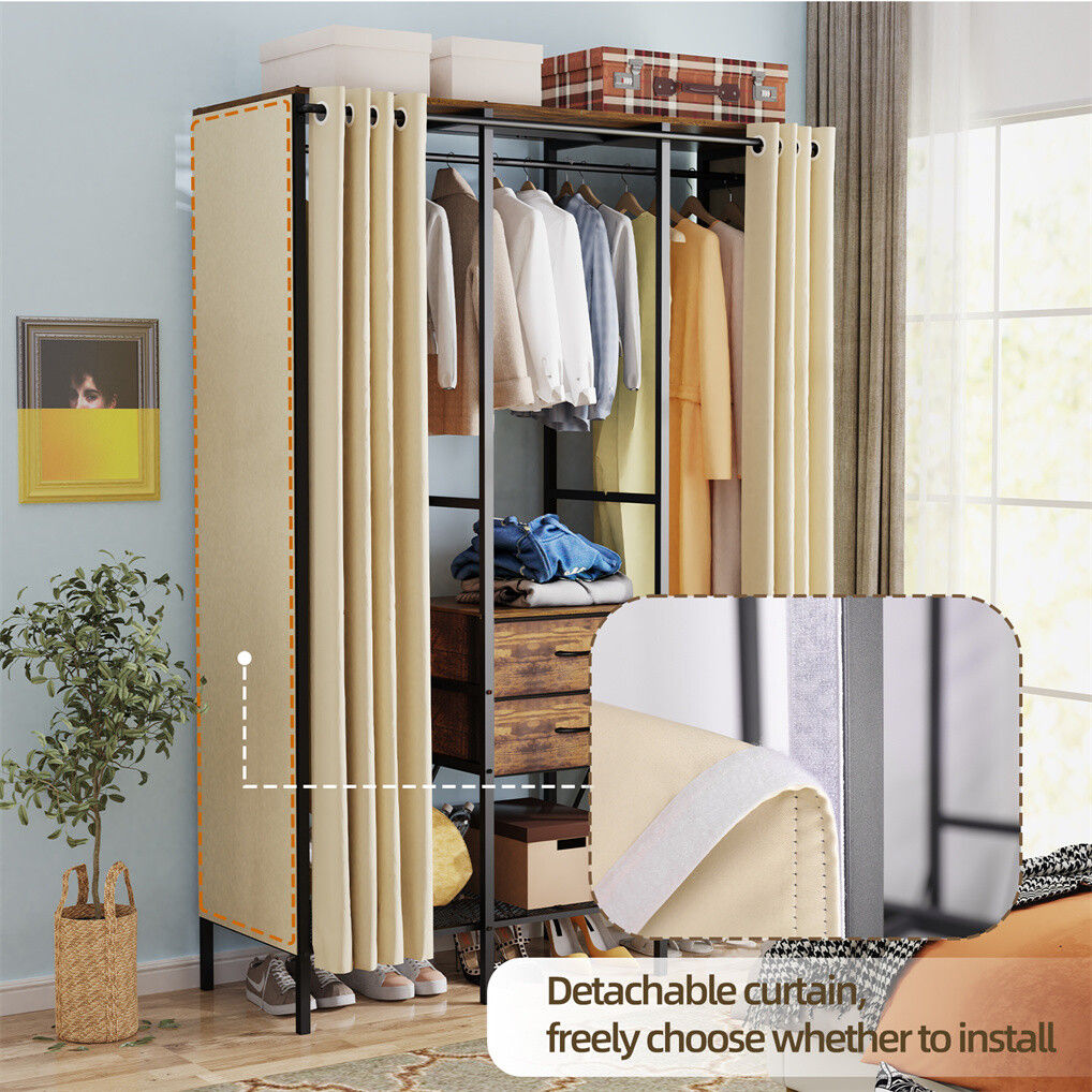 V178-66999-202508050952-05 XXL Heavy Duty Wardrobe Closet w/ Shelf, Drawer & Rack - Image 6
