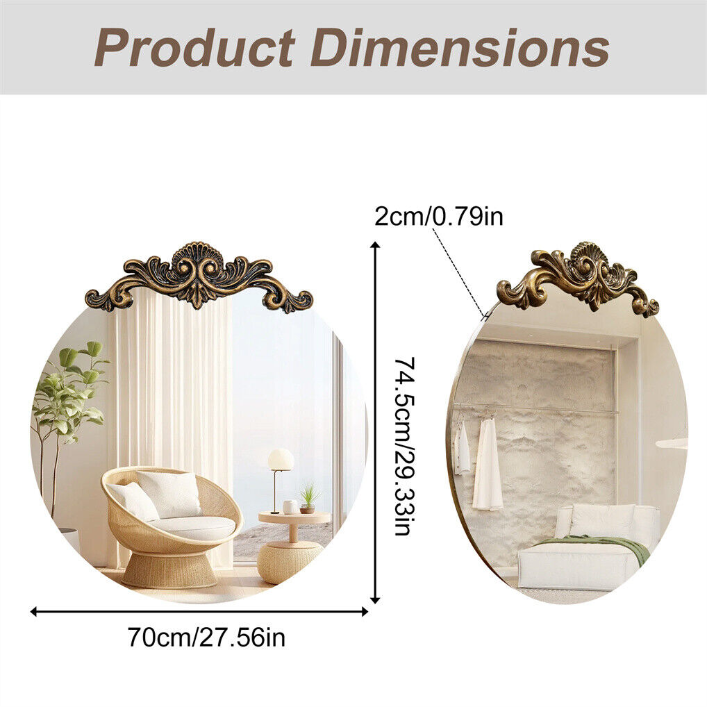 V178-67007-202508050955-02 Baroque Antique Round Mirror 70x74.5 cm - Image 3