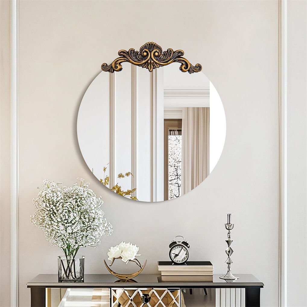 V178-67008-202508050955-01 Baroque Round Antique Mirror Wall Decor 80x84.5cm - Image 2