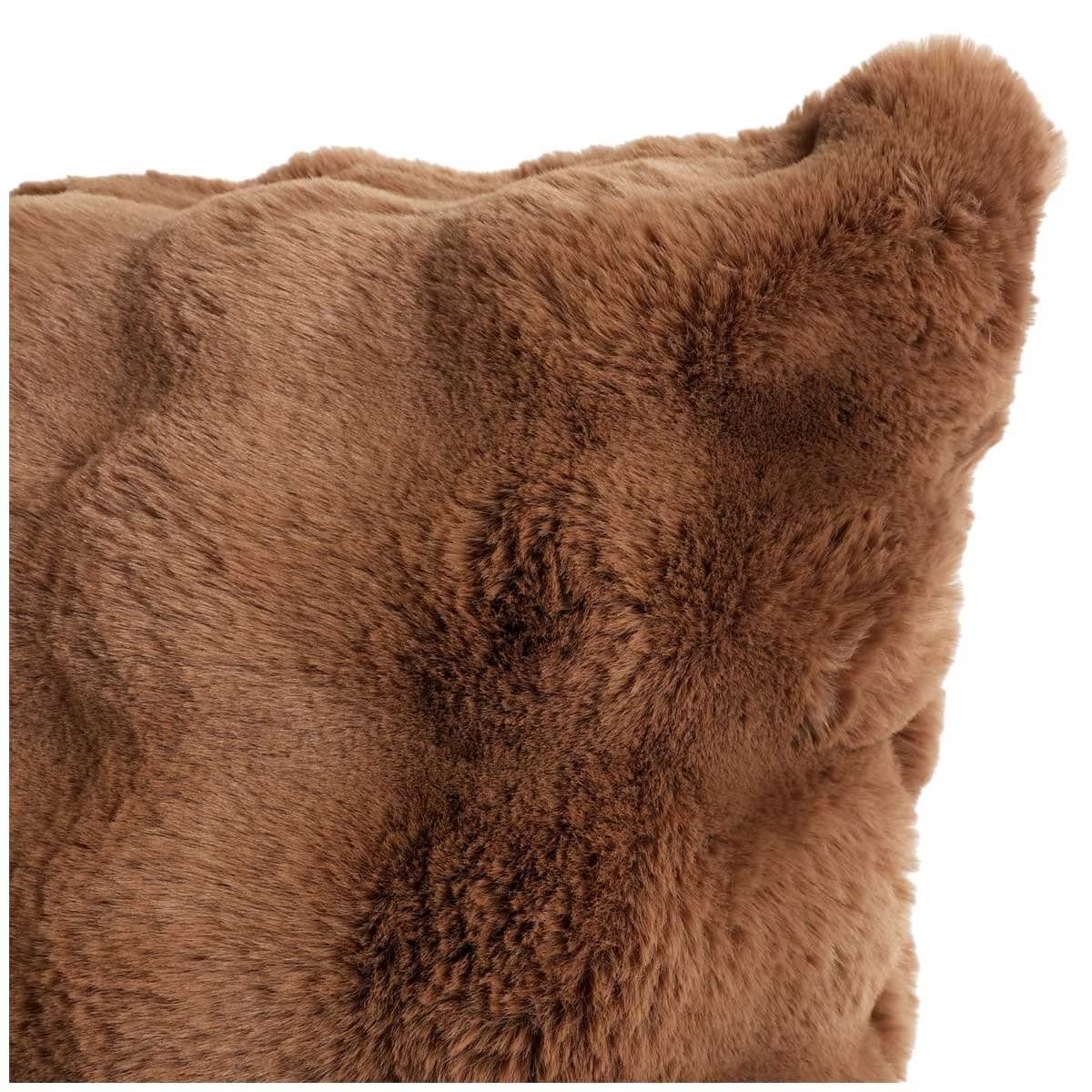 V178-67283-202508051040-01 Luxe Faux Fur Cushion 55 x 55cm Light Brown - Image 2
