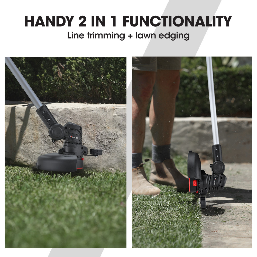 V219-PLTCLSBMLN3A-202507281720-02 BAUMR-AG LN3 20V SYNC Cordless 2in1 Line Trimmer & Lawn Edger, with Battery and Charger Kit, Adjustable head, Guide Wheel - Image 3