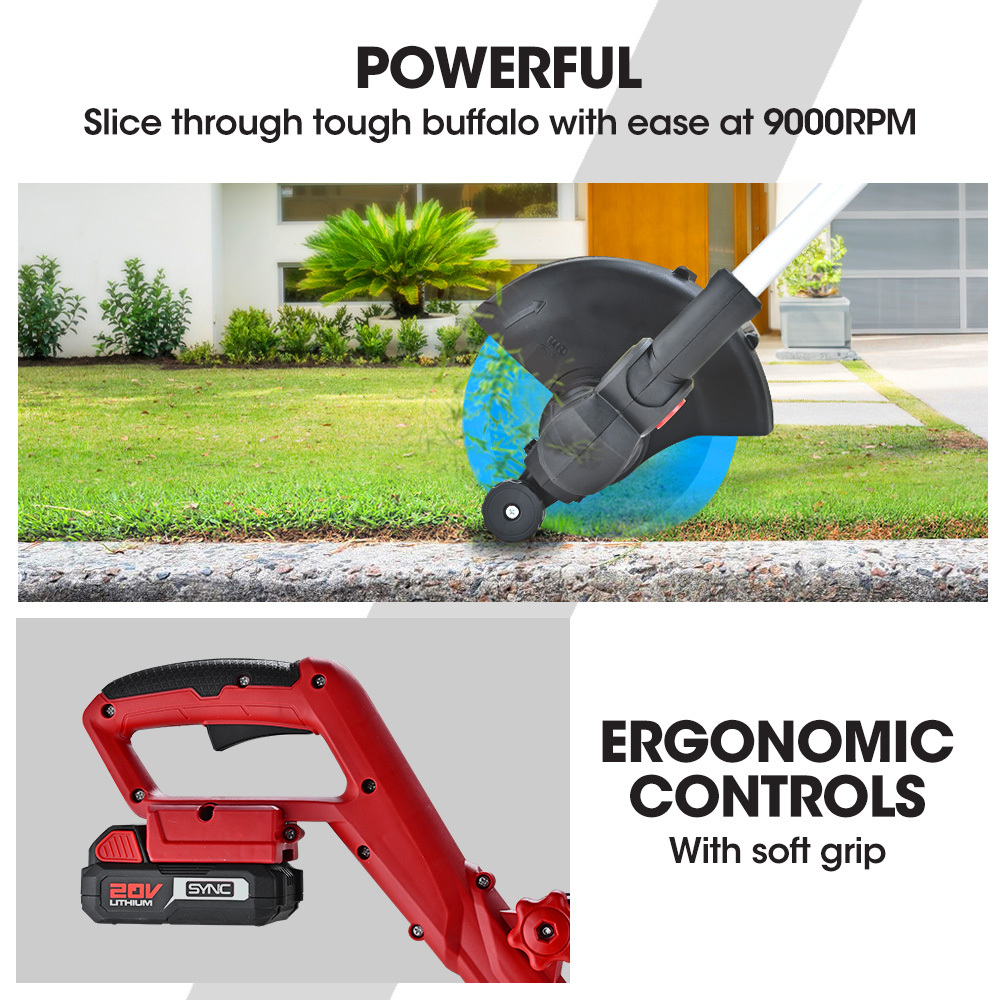 V219-PLTCLSBMLN3A-202507281720-05 BAUMR-AG LN3 20V SYNC Cordless 2in1 Line Trimmer & Lawn Edger, with Battery and Charger Kit, Adjustable head, Guide Wheel - Image 6