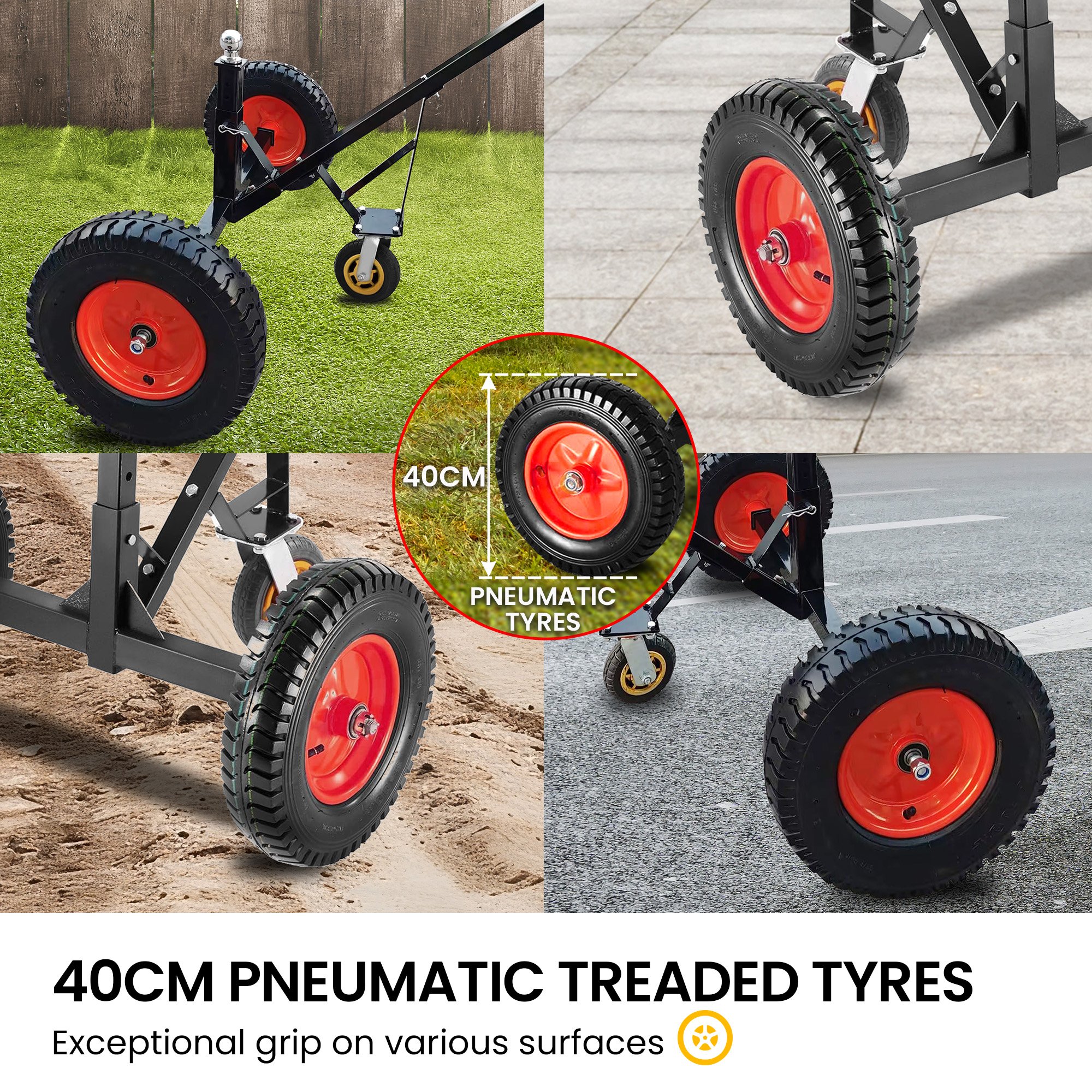 V240-ATD-TD77-BLK-202508190855-05 Kartrite 3-Wheel Adjustable Trailer Dolly Heavy Duty Caravan Mover 1000 lbs Tongue Capacity Durable Transport Solution - Image 6