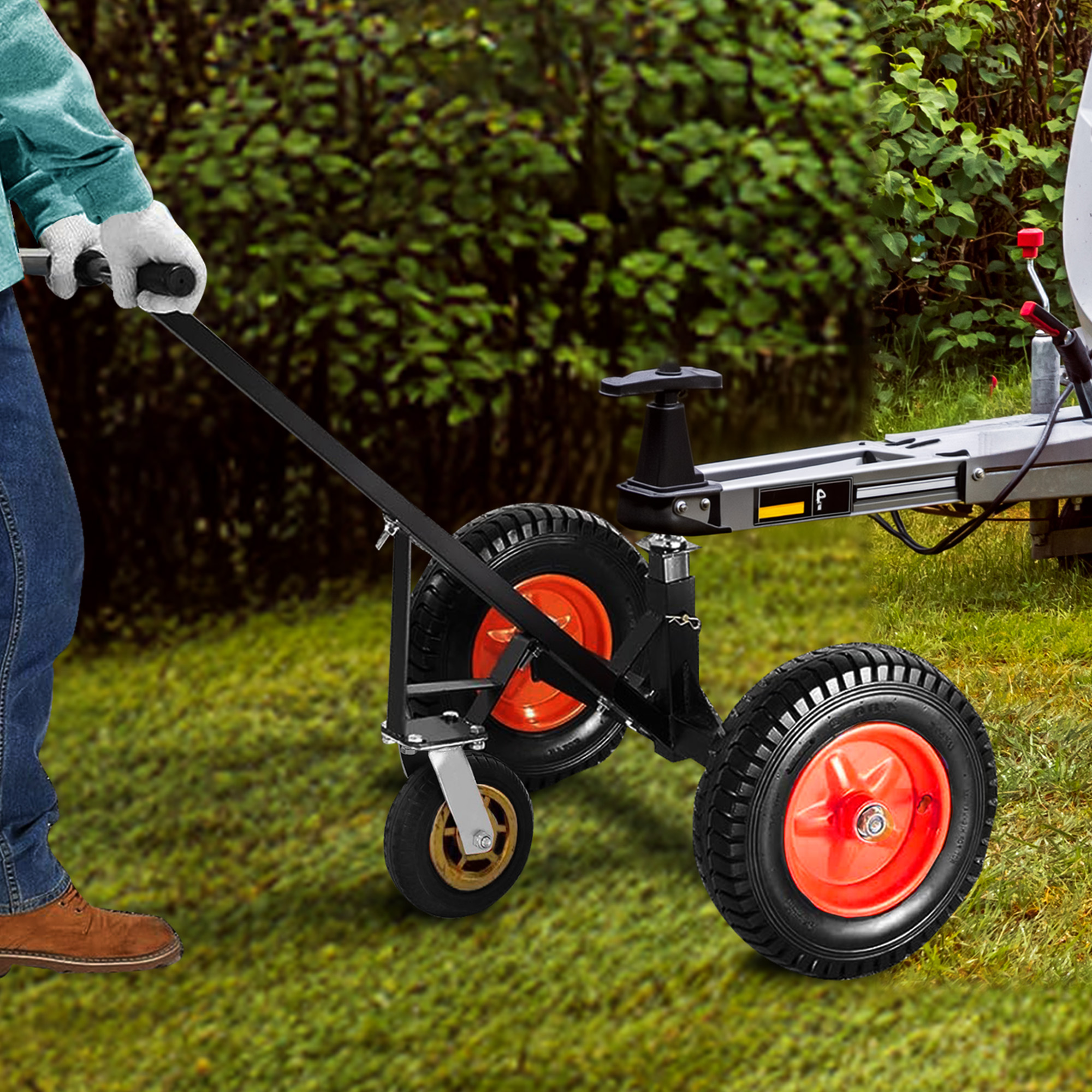 V240-ATD-TD77-BLK-202508190855-09 Kartrite 3-Wheel Adjustable Trailer Dolly Heavy Duty Caravan Mover 1000 lbs Tongue Capacity Durable Transport Solution - Image 10