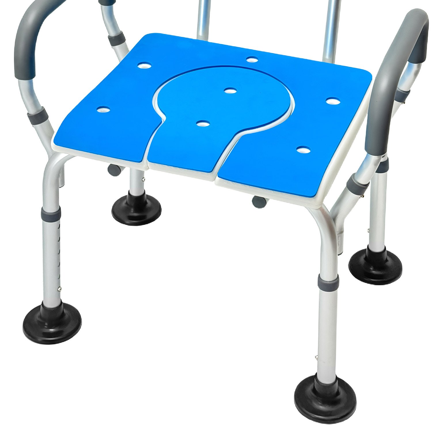 V240-SHC-MAS-ALU-17L-202509090835-02 Orthonica Height-Adjustable Aluminium Commode Shower Chair with Armrests Backrest Armrests Soft Stool Seat Aid - Image 3