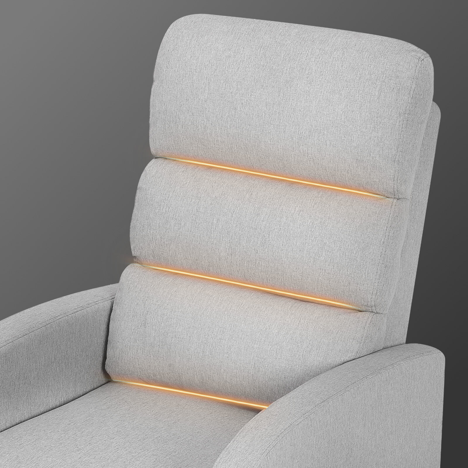 V274-FT-RC-6501FA-GY-202509231345-07 Home Recliner Chair - Linen Fabric Sofa Lounge Armchair SHILOH GREY - Image 8