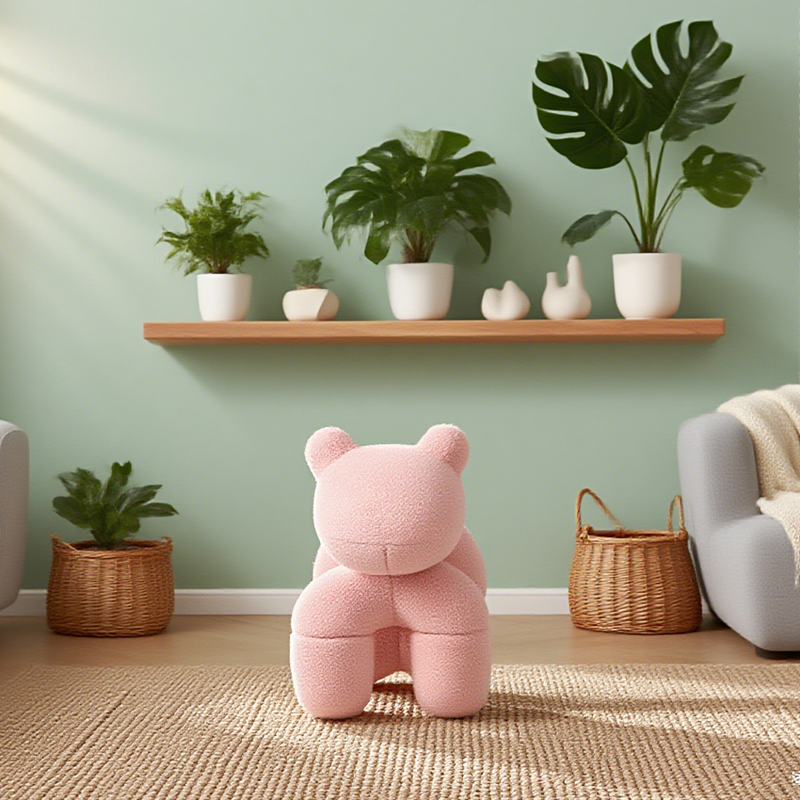 V498-STOOLPINK-202508081045-02 Lamb Stool Chair Pink - Image 6