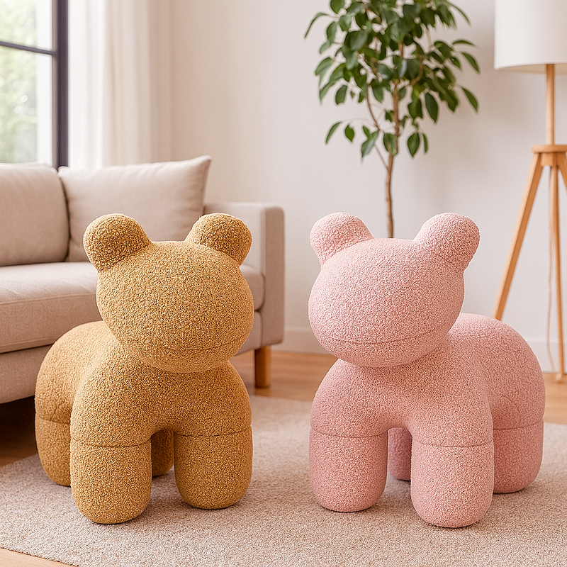 V498-STOOLPINK-202508191044-02 Lamb Stool Chair Pink - Image 3