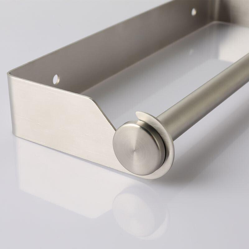 V528-9360312160207-202510010727-04 Paper Towel Holder Under Cabinet Wall Mount Stainless Steel Rack Kitchen - Silver - Image 5