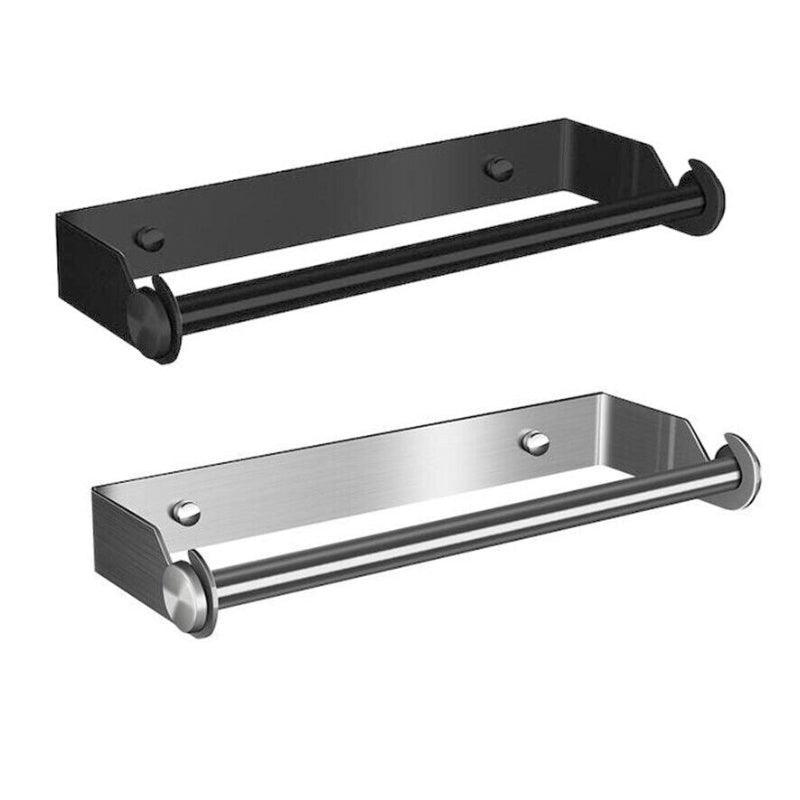 V528-9360312160214-202510010727-01 Paper Towel Holder Under Cabinet Wall Mount Stainless Steel Rack Kitchen - Black - Image 2