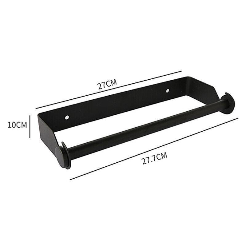 V528-9360312160214-202510010727-02 Paper Towel Holder Under Cabinet Wall Mount Stainless Steel Rack Kitchen - Black - Image 3