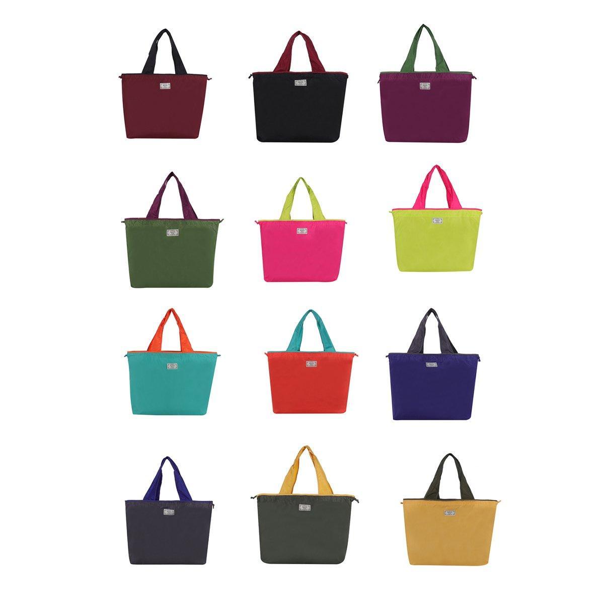 V528-BAG-GINGER-L-646919-202510010554-01 Ultra-Light Foldable Large Capacity Portable Shopping Bag with Drawstring Mouth - Ginger - L - Image 2