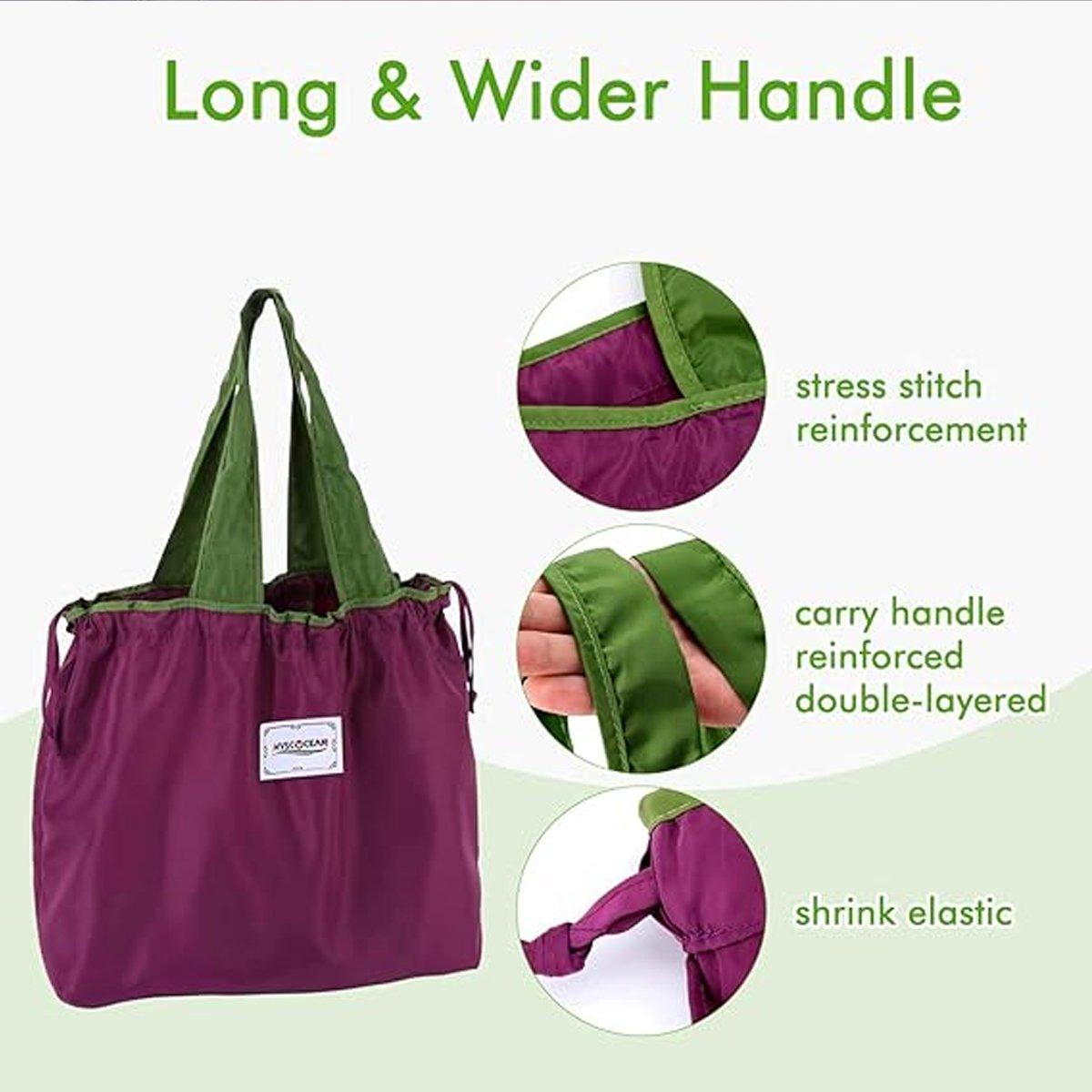 V528-BAG-GINGER-S-637810-202510010554-04 Ultra-Light Foldable Large Capacity Portable Shopping Bag with Drawstring Mouth - Ginger - S - Image 5