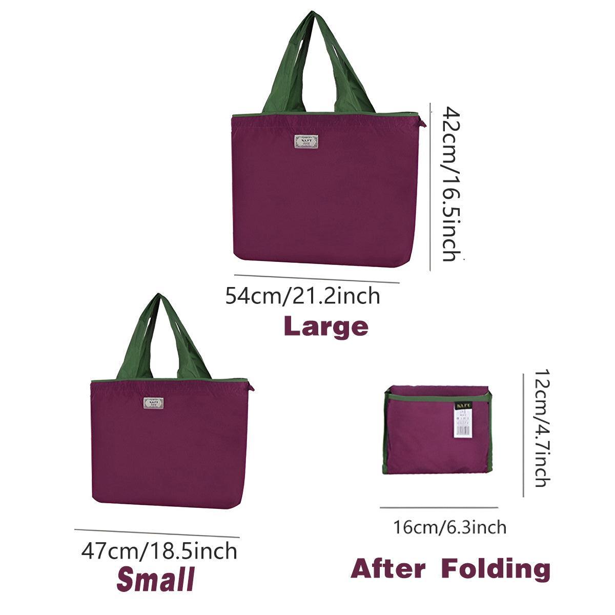 V528-BAG-WINE-RED-L-920293-202510010528-02 Ultra-Light Foldable Large Capacity Portable Shopping Bag with Drawstring Mouth - Red - L - Image 3
