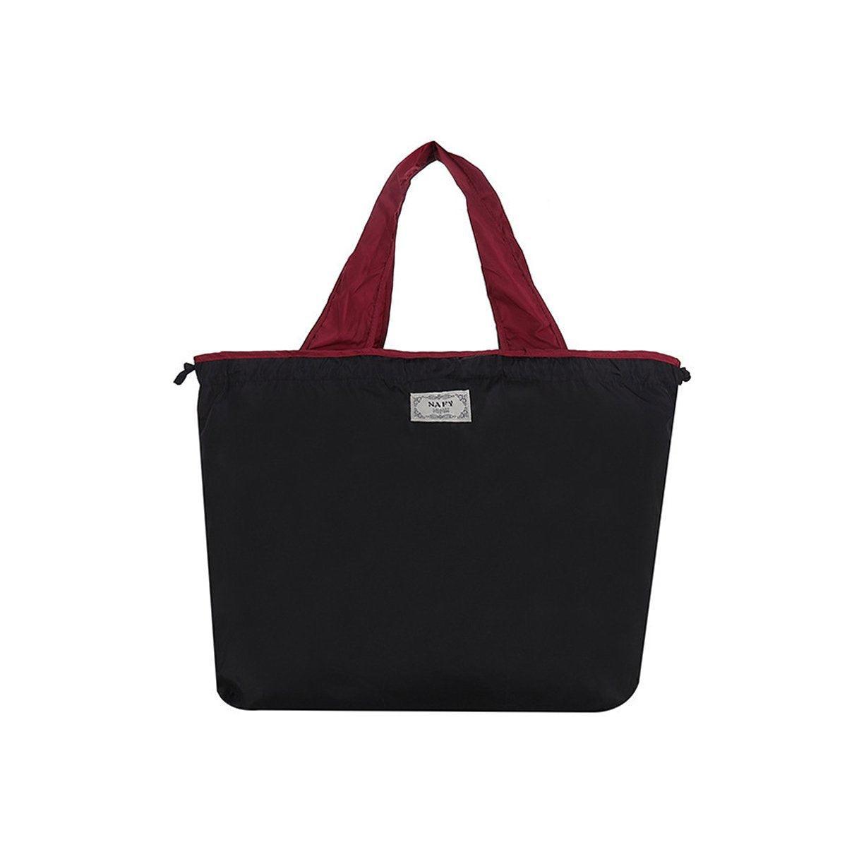 V528-BAG-WINE-RED-L-920293-202510010528-07 Ultra-Light Foldable Large Capacity Portable Shopping Bag with Drawstring Mouth - Red - L - Image 8