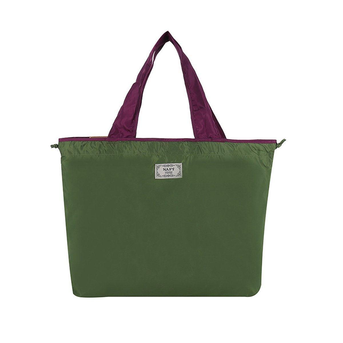 V528-BAG-WINE-RED-L-920293-202510010528-12 Ultra-Light Foldable Large Capacity Portable Shopping Bag with Drawstring Mouth - Red - L - Image 13