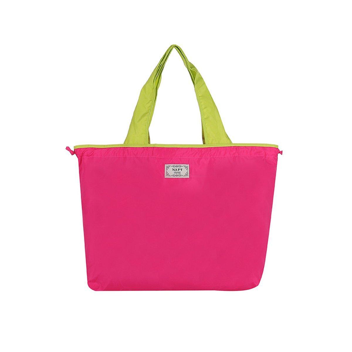 V528-BAG-WINE-RED-L-920293-202510010528-13 Ultra-Light Foldable Large Capacity Portable Shopping Bag with Drawstring Mouth - Red - L - Image 14