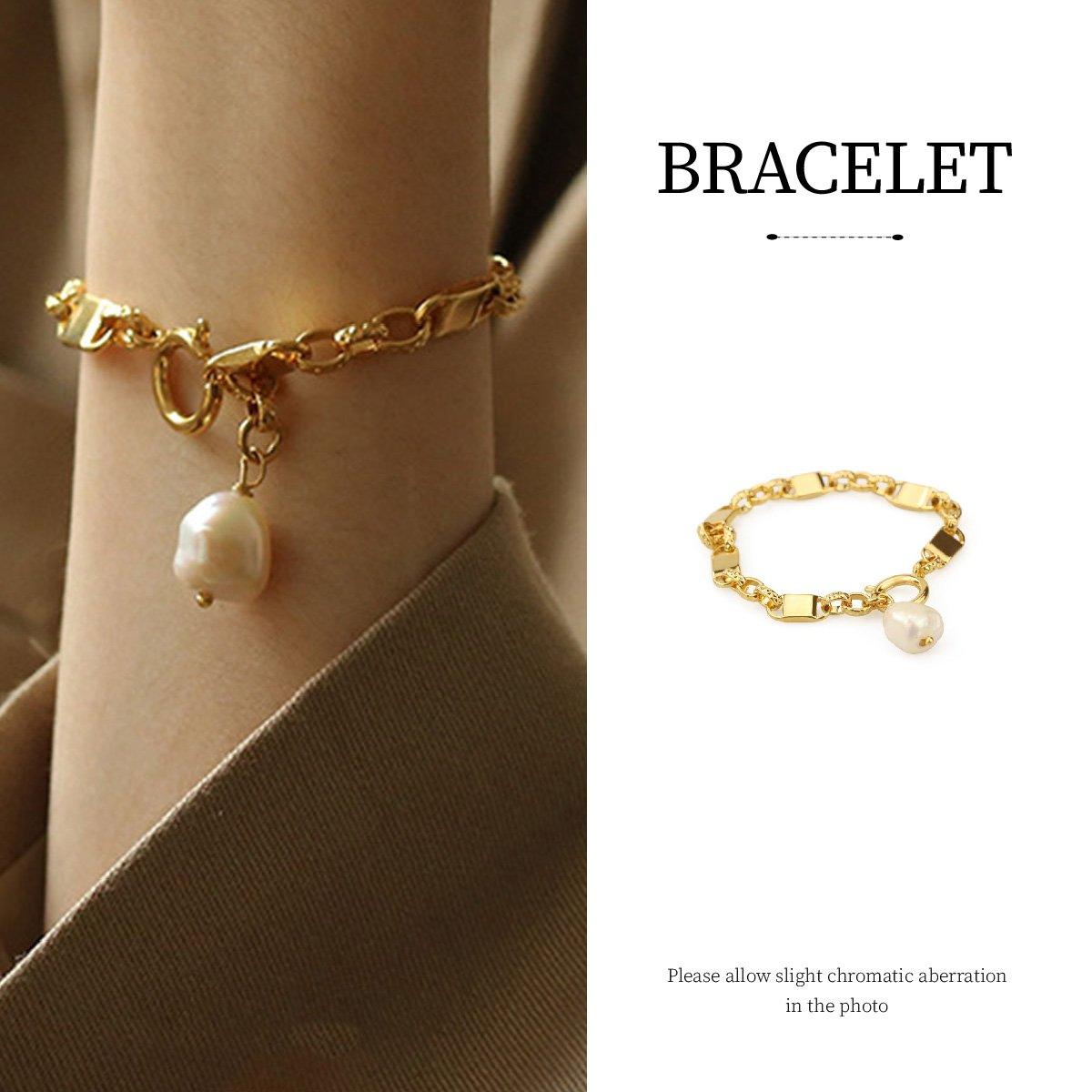 V528-BRACELET-GOLD-992023-202509251425-00 Simple Chunky Chain Bracelet Elegant Trendy Fashion Jewelry for Women Gifts - Image 1