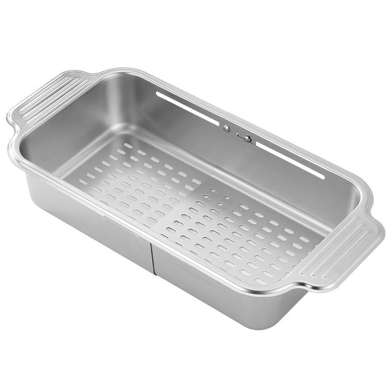 V528-DRAIN-BASKET-676050-202509251030-01 304 Stainless Steel Retractable Sink Drain Basket Kitchen Storage Rack Adjustable - Image 2