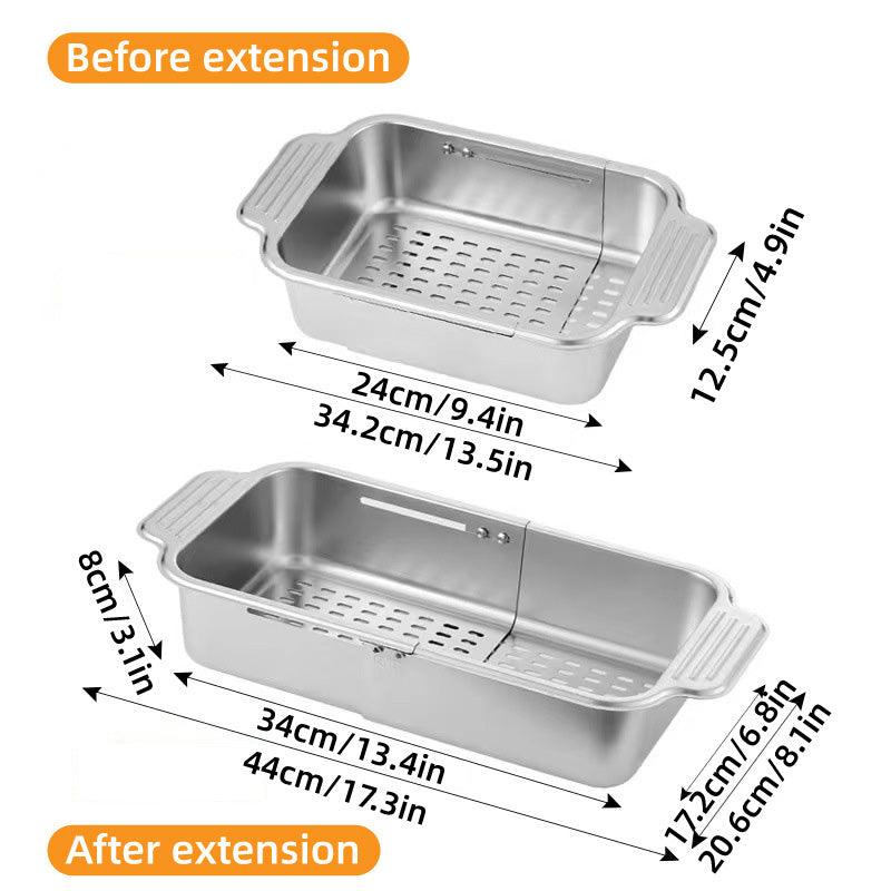 V528-DRAIN-BASKET-676050-202509251030-02 304 Stainless Steel Retractable Sink Drain Basket Kitchen Storage Rack Adjustable - Image 3
