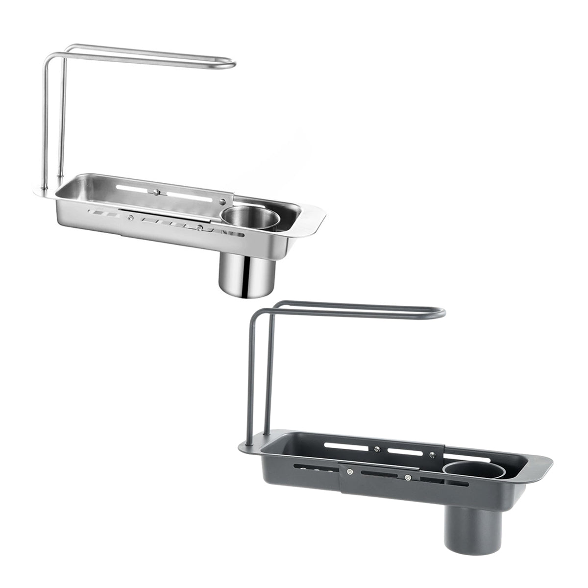 V528-DRAIN-RACK-BRIGHT-526197-202510010527-01 Retractable Kitchen Sink Draining Rack Water Filter Basket Storage Shelf Home - Silver - Image 2