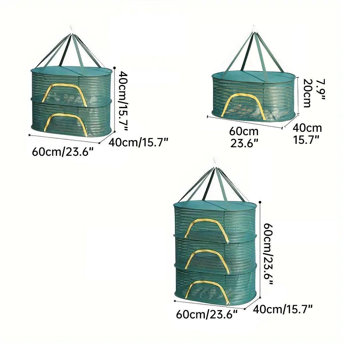 V528-DRYING-BASKET-2-GREEN-612737-202510010627-02 Anti Mosquito Fully Enclosed Drying Net Basket for Fish Vegetables Fruit Herbs - Double layer - Image 3