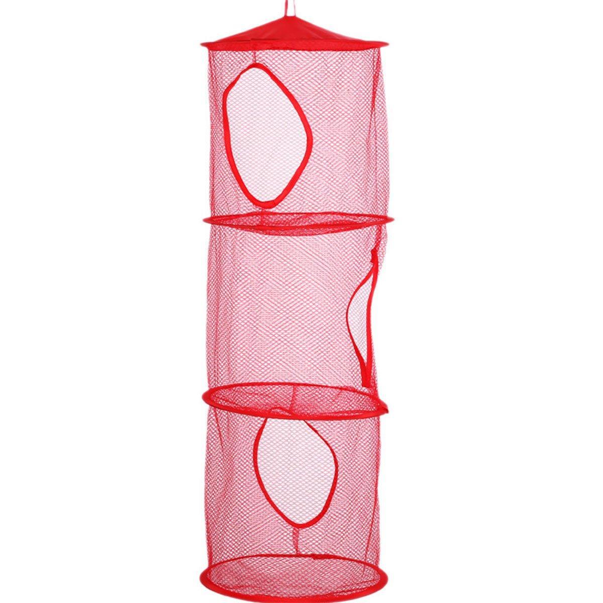 V528-DRYING-NET-3-BLUE-227655-202510010236-08 Foldable Clothes Drying Basket Three-layer Hanging Storage Breathable Organizer - Blue - Image 9