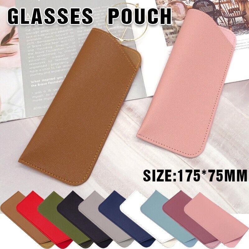V528-GLASSESBAG-PINK-813239-202510010409-00 Pu Leather Eyeglass Sunglasses Reading Glasses Case Soft Pouch Bag Pocket - Pink - Image 1