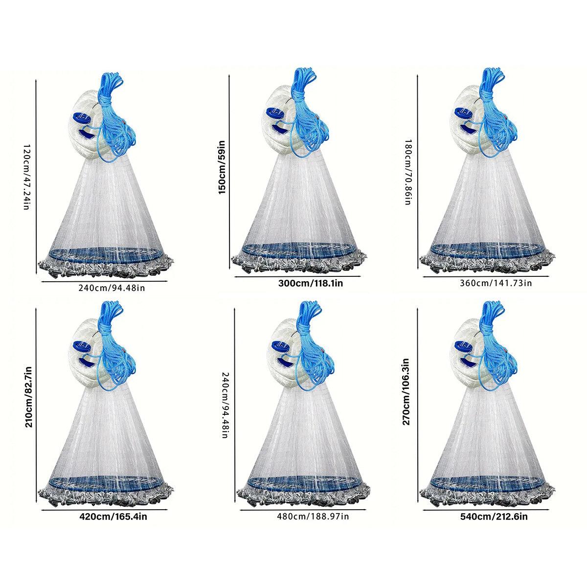 V528-HANDLE-FLY-FISHING-NET-480-804587-202510011009-02 Frisbee Hand Casting Fishing Net Easy Throw Bait Net Swinging Tackle Gear - 480cm - Image 3
