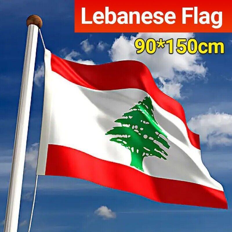 V528-LEBANESEFLAG-632358-202509251125-00 Large Lebanon Lebanese Flag Heavy Duty Outdoor Lb 90X150Cm - 3X5Ft - Image 1