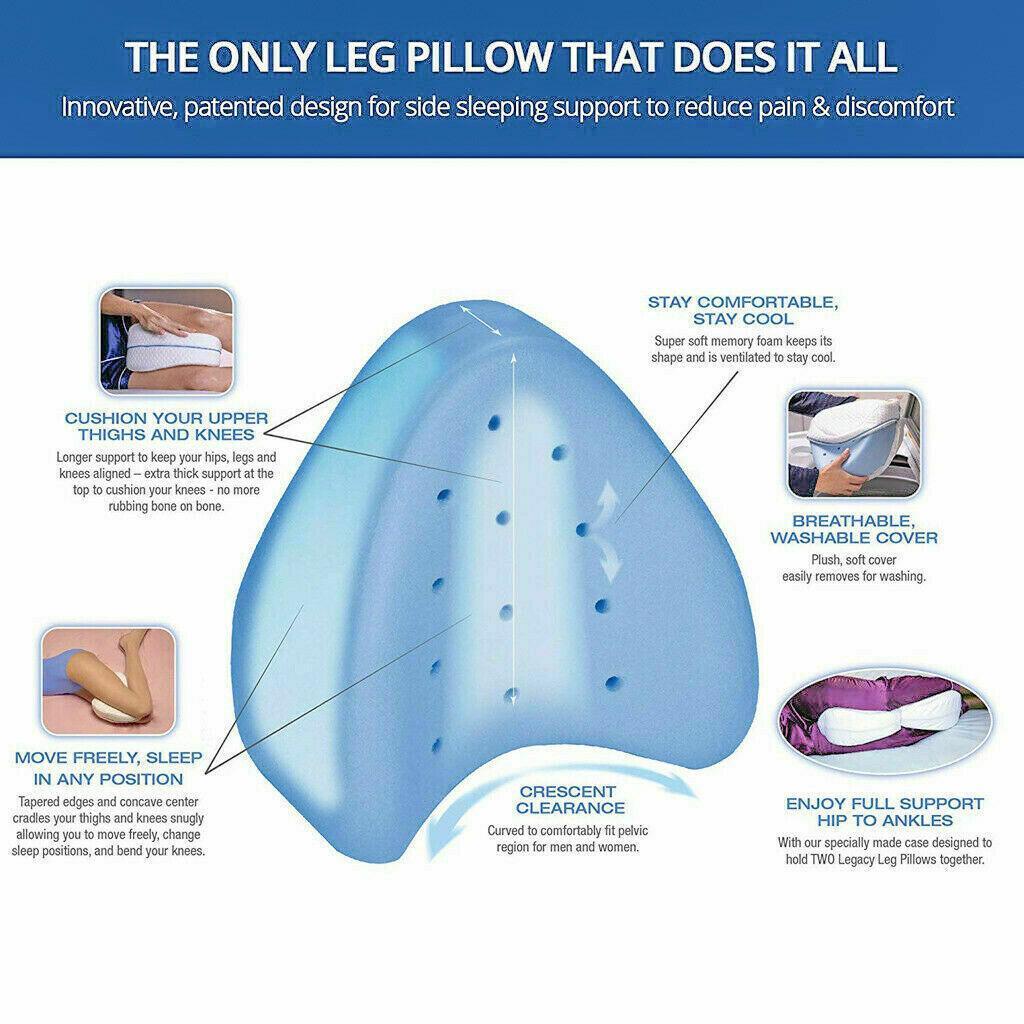 V528-LEGPILLOW-1PC-614236-202509291900-04 Knee Support Ergonomic Memory Foam Leg Pillow Cushion Washable Cover - Image 5