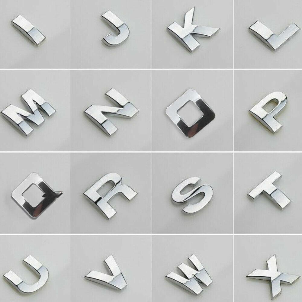 V528-LETTER-NUMBER-66439-202510010009-03 A-Z Alphabet Letters Car Sticker Self Adhesive Auto Badge Emblem 3D Chrome Good - X - Image 4