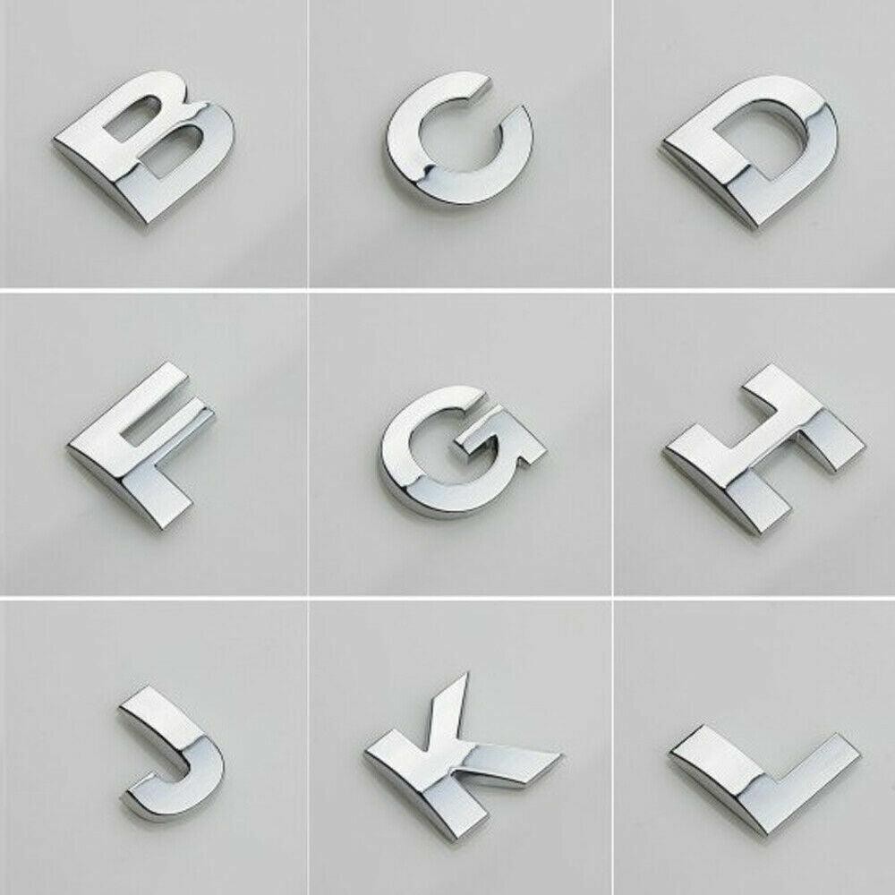 A-Z Alphabet Letters Car Sticker Self Adhesive Auto Badge Emblem 3D Chrome Good - K