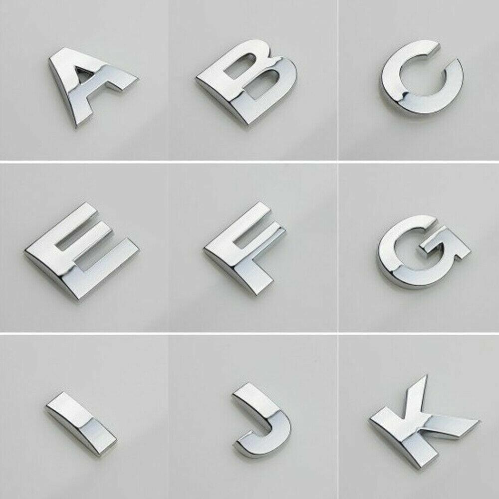 V528-LETTER-NUMBER-P81107-202510010000-02 A-Z Alphabet Letters Car Sticker Self Adhesive Auto Badge Emblem 3D Chrome Good - P - Image 3