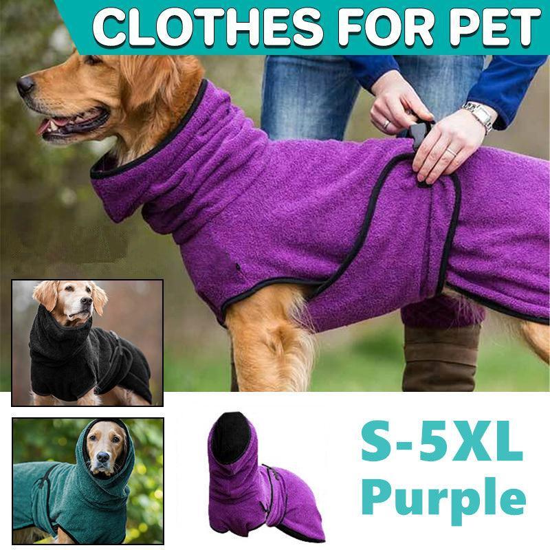 V528-MH00368-PURPLE-4XL-692185-202509302309-00 Dog Puppy HoodiesJacket Solid Coat Pet Winter Soft Warm Clothes S-5XL Purple - 4XL - Image 1