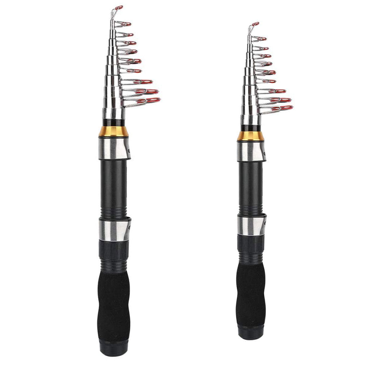 V528-MINI-ROD-BLACK-230CM-861288-202510011227-01 Portable Mini Fishing Rod Fishing Gear Compact Travel Rods for Outdoor Sports - 235cm - Image 2