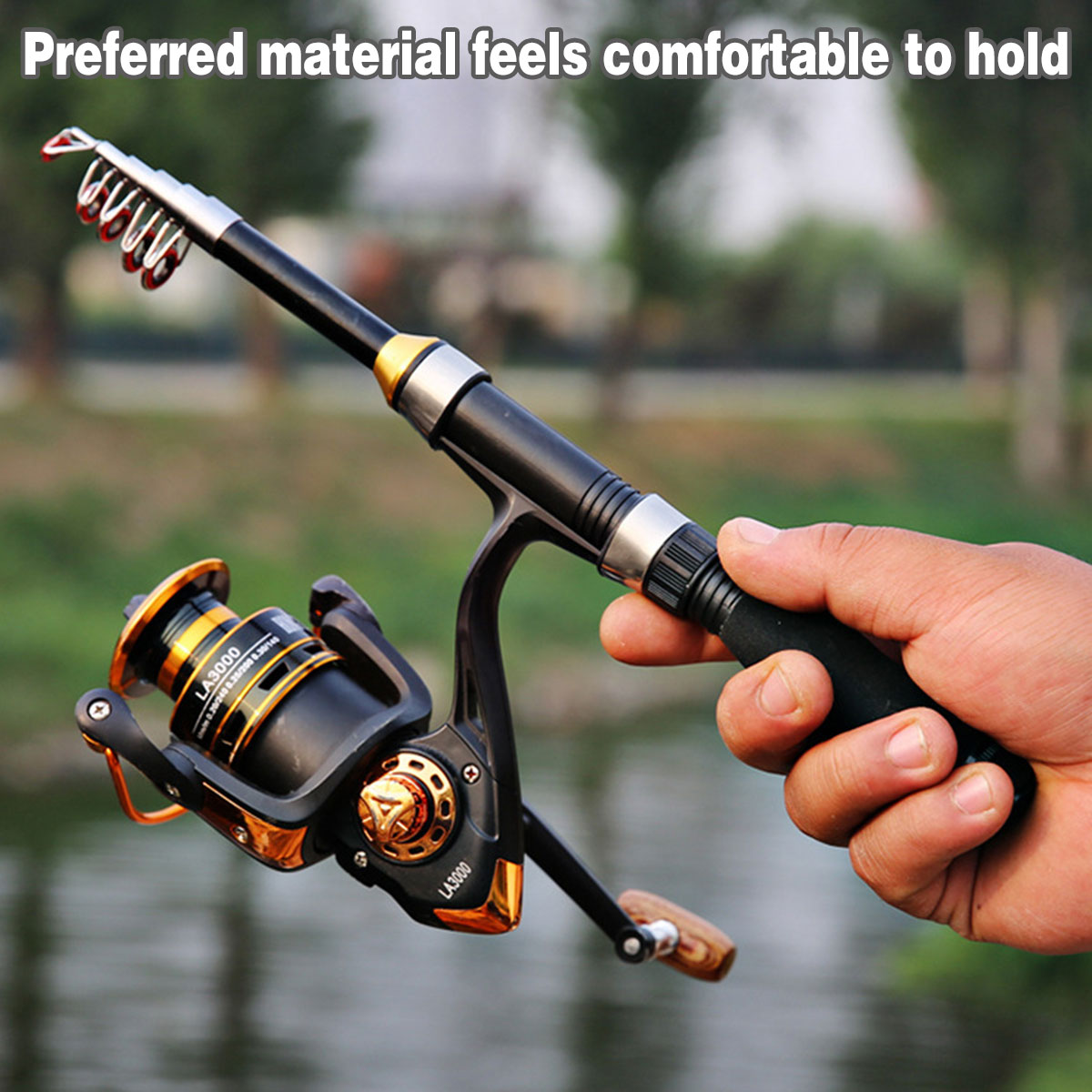 V528-MINI-ROD-BLACK-230CM-861288-202510011227-04 Portable Mini Fishing Rod Fishing Gear Compact Travel Rods for Outdoor Sports - 235cm - Image 5