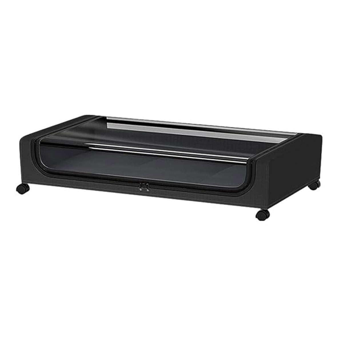 V528-ORGANIZER-BLACK-SINGLE-746920-202510011018-05 Under Bed Storage Rack Square Design with Wheels Rolling Trolley Box for Home - Black - Image 6