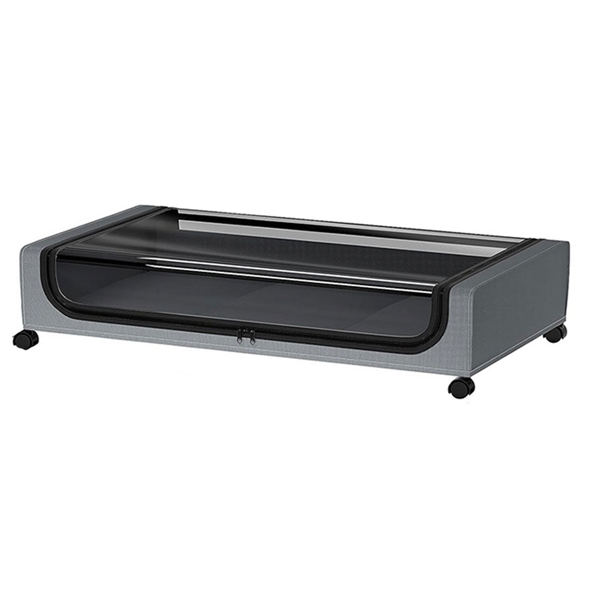 V528-ORGANIZER-BLACK-SINGLE-746920-202510011018-06 Under Bed Storage Rack Square Design with Wheels Rolling Trolley Box for Home - Black - Image 7