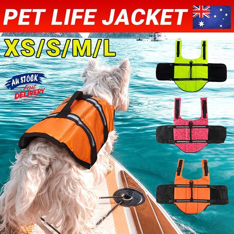 V528-PETLIFEJACKET-GREEN-L-773879-202509301409-00 Dog Life Jacket Pet Swim Vest Floatation Aid for Boating and Water Activities Green - L - Image 1